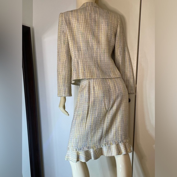Vintage 2 Piece Suit Jacket & Skirt Woven Size 8P - Picture 7 of 16